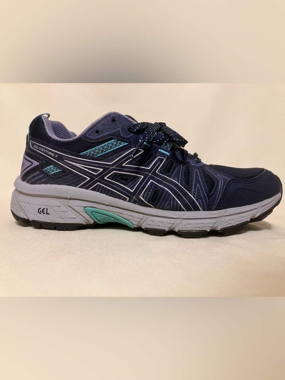 Asics Gel Venture 7 Women's Blue/Turquoise Trail Running Shoes Sneakers Size 8.5